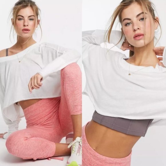 NWT Free People Movement White Pacific Long Sleeve Top Size Medium New Tags Boho - Picture 3 of 9